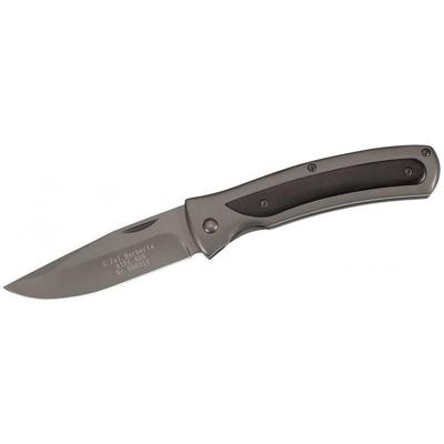 Herbertz zakmes 20,5 cm RVS/titanium/hout donkergrijs/zwart