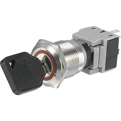 TRU COMPONENTS 704409 LAS1-BGQ-11Y/23 Sleutelschakelaar 250 V/AC 5 A 1x uit/(aan) 1 x 60 ° IP40 1 stuk(s)