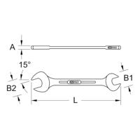 KS Tools 517.0743 517.0743 Dubbele steeksleutel Sleutelbreedte (metrisch) 13 - 14 mm - thumbnail
