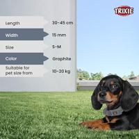 TRIXIE HALSBAND HOND PREMIUM GRAFIET GRIJS 30-45X1,5 CM - thumbnail