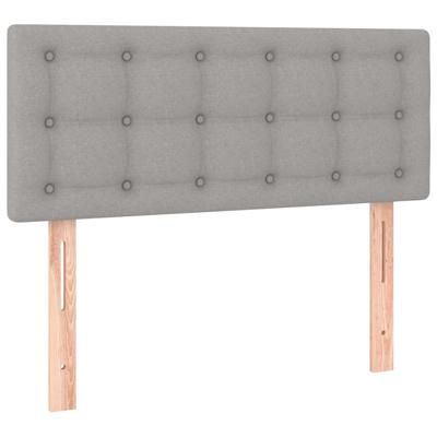 Boxspring met matras stof lichtgrijs 140x190 cm - thumbnail