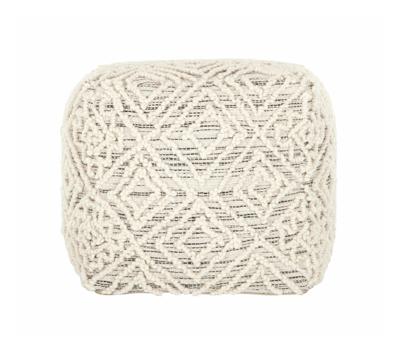 MUST Living Poef 'Quartz' 40cm, kleur Grijs / Naturel