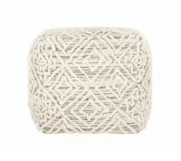 MUST Living Poef 'Quartz' 40cm, kleur Grijs / Naturel - thumbnail