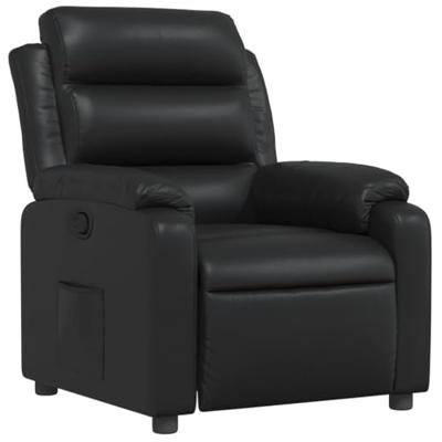 Fauteuil verstelbaar kunstleer zwart