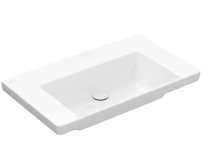 Wastafel Villeroy & Boch Subway 3.0 Met CeramicPlus Geen Kraangaten Geen Overloop 80x47x16.5 cm Stone White - thumbnail