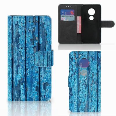 Motorola Moto G7 Play | Book Style Case | Wood Blue Motorola Moto G7 Play | Book Style Case | Wood Blue