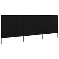 VidaXL Windscherm 3-panelen 400x160 cm stof zwart - thumbnail