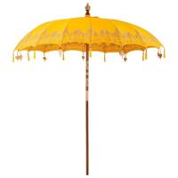 Balinese Parasol Geel (210-220) x 260 cm Katoen en massief hout - thumbnail