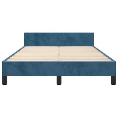 Bedframe met hoofdeinde fluweel donkerblauw 120x200 cm