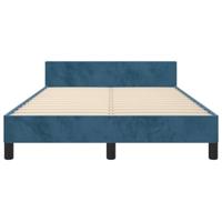 Bedframe met hoofdeinde fluweel donkerblauw 120x200 cm - thumbnail