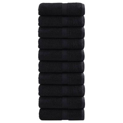 VidaXL Premium washandjes solund 10 stuks zwart 30x30 cm 600 g/m² VidaXL Premium washandjes solund 10 stuks zwart 30x30 cm 600 g/m²