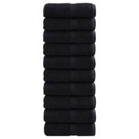 VidaXL Premium washandjes solund 10 stuks zwart 30x30 cm 600 g/m² - thumbnail