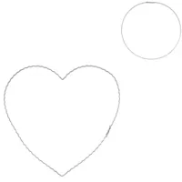 Stern Fabrik decoratie hart/ring zilverkleurig 20 cm 2 assorti | 30 stuks - thumbnail