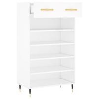 Schoenenkast 60x35x105 cm bewerkt hout wit - thumbnail