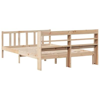 Bedframe met hoofdbord massief grenenhout 120x200 cm