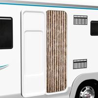 Vliegengordijn 56x200 cm chenille beige en lichtbruin - thumbnail