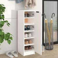 Schoenenkast 30x35x100 cm bewerkt hout wit - thumbnail