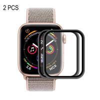 2 PC's ENKAY Hat-Prins 0.2mm 9H 3D aluminiumlegering Frame volledig scherm glas Film voor Apple Watch serie 4 40mm(Black) - thumbnail