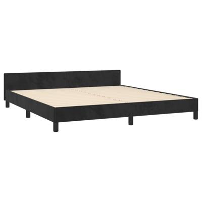 Bedframe met hoofdeinde fluweel zwart 180x200 cm - thumbnail