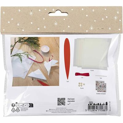 Creativ Company Mini hobbyset origami, duiven/sterren, donkerrood, off-white, 1 doos Creativ Company Mini hobbyset origami, duiven/sterren, donkerrood, off-white, 1 doos