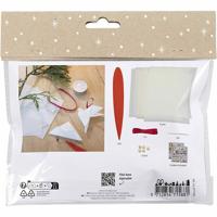 Creativ Company Mini hobbyset origami, duiven/sterren, donkerrood, off-white, 1 doos - thumbnail