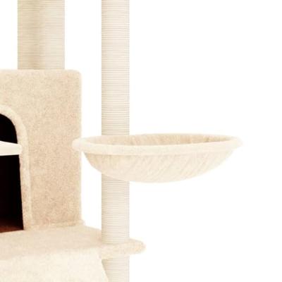 VidaXL Kattenmeubel met sisal krabpalen 154 cm crèmekleurig - thumbnail