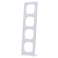 Gira E2 afdekraam 4-voudig zuiverwit glanzend 021429