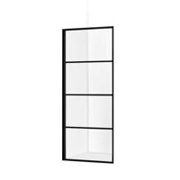 Douchewand Mila 120x200cm Helder Glas Mat Zwart Raster - thumbnail