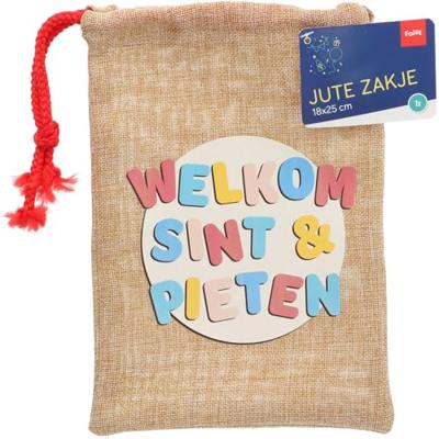 Folat BV Jute pepernootzakje welkom sint & pieten Folat BV Jute pepernootzakje welkom sint & pieten