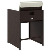 Tuinstoelen 4 st met kussens poly rattan bruin - thumbnail
