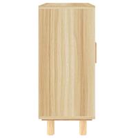 Dressoir 60x30x70 cm massief grenenhout en rattan bruin - thumbnail