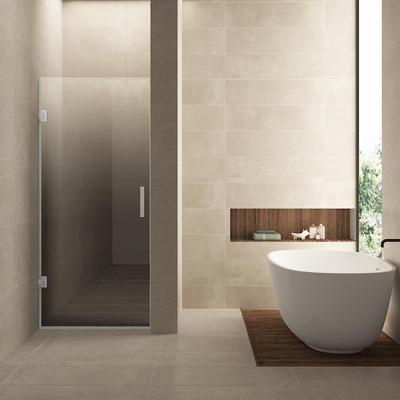 Nisdeur Links Wiesbaden Less 80x200 cm 8 mm Nano Spiegelrook- Naar Helder Glas Chroom