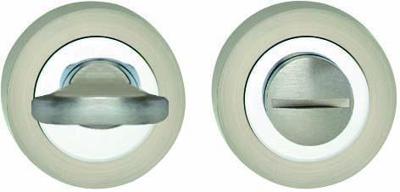 Intersteel Rozet met toilet-/badkamersluiting verdekt 52x10mm - chroom/nikkel mat