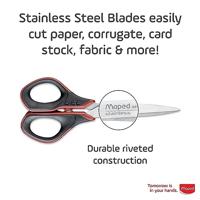 Maped schaar Advanced Softgel, ft 17 cm, rechts, scherpe punt, RVS, zwart/rood, blister van 1 stuk - thumbnail