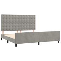 Bedframe zonder matras 160x200 cm fluweel lichtgrijs - thumbnail