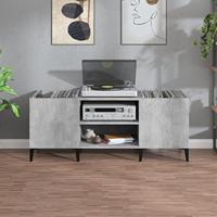 Platenkast 121x38x48 cm bewerkt hout betongrijs - thumbnail