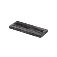 INK Pitch Wastafel keramische slab centraal met drain en front en side skirts 1 kraangat 120x45x9 Venice brown glossy - thumbnail