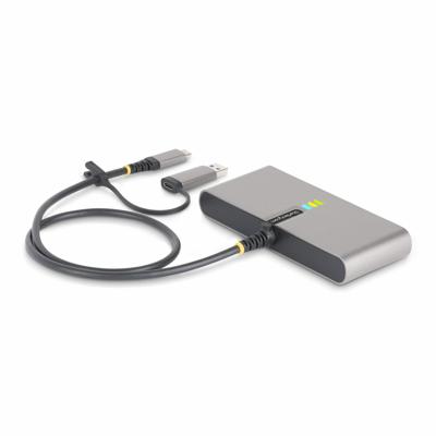 StarTech.com 2-Port USB-C Hub met Ethernet en RS232 Serial, Geïntegreerde USB-C naar USB-A Dongle, 100W PD, 2x USB-A 5Gbps