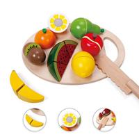 Classic World world houten snijfruit met snijplank, 17dlg. - thumbnail