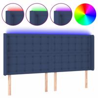 Hoofdbord LED 183x16x118/128 cm stof blauw - thumbnail