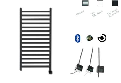 Elektrische Radiator Sanicare Qubic 126.4x60 cm 773W Mat Zwart Met Thermostaat Zwart En Bluetooth Sanicare Elektrische Radiator Sanicare Qubic 126.4x60 cm 773W Mat Zwart Met Thermostaat Zwart En Bluetooth Sanicare