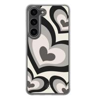 Samsung Galaxy S23 Plus hybride hoesje - Hart swirl zwart - thumbnail