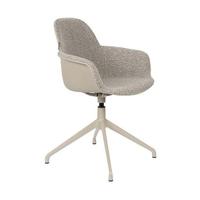Zuiver Draaibare Eetkamerstoel 'Albert Kuip' Met armleuning, Bouclé, kleur Taupe - thumbnail