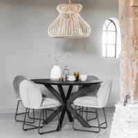 DTP Home Ronde Eettafel 'Shape' Teakhout, 130cm, kleur Zwart - thumbnail