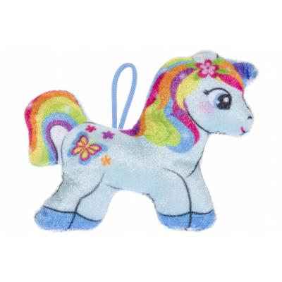 LG Imports knuffeleenhoorn regenboog blauw 12 cm