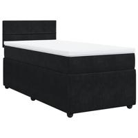 Boxspring met matras fluweel zwart 140x190 cm - thumbnail