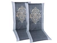 GO-DE Textil Tuinkussen (Stoelkussens voor stoelen met een lange rugleuning, Grijs) - thumbnail
