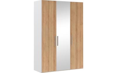 Goossens Kledingkast Easy Storage Ddk, Kledingkast 153 cm breed, 220 cm hoog, 2x draaideur en 1x spiegel draaideur midden