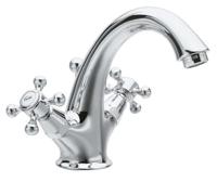 Wastafelmengkraan Sapho Antea 2-knop Uitloop 12 cm Chroom Sapho - thumbnail