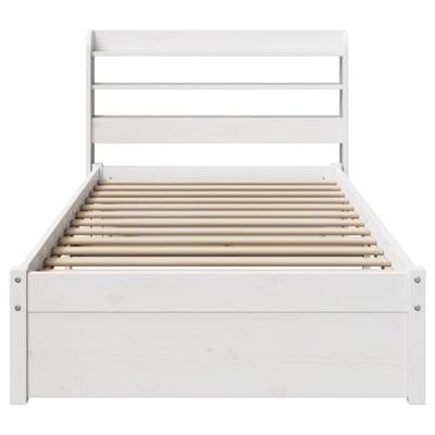 Bedframe met hoofdeinde zonder matras 90x200 cm wit